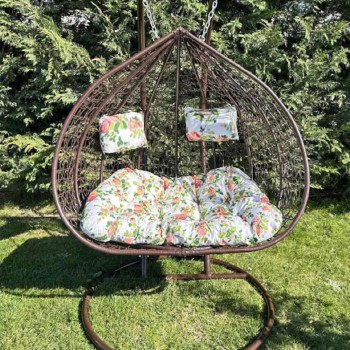 Двуместен Люлеещ Ратанов стол - Градинска Водоустойчива Люлка Comfort до 350кг.